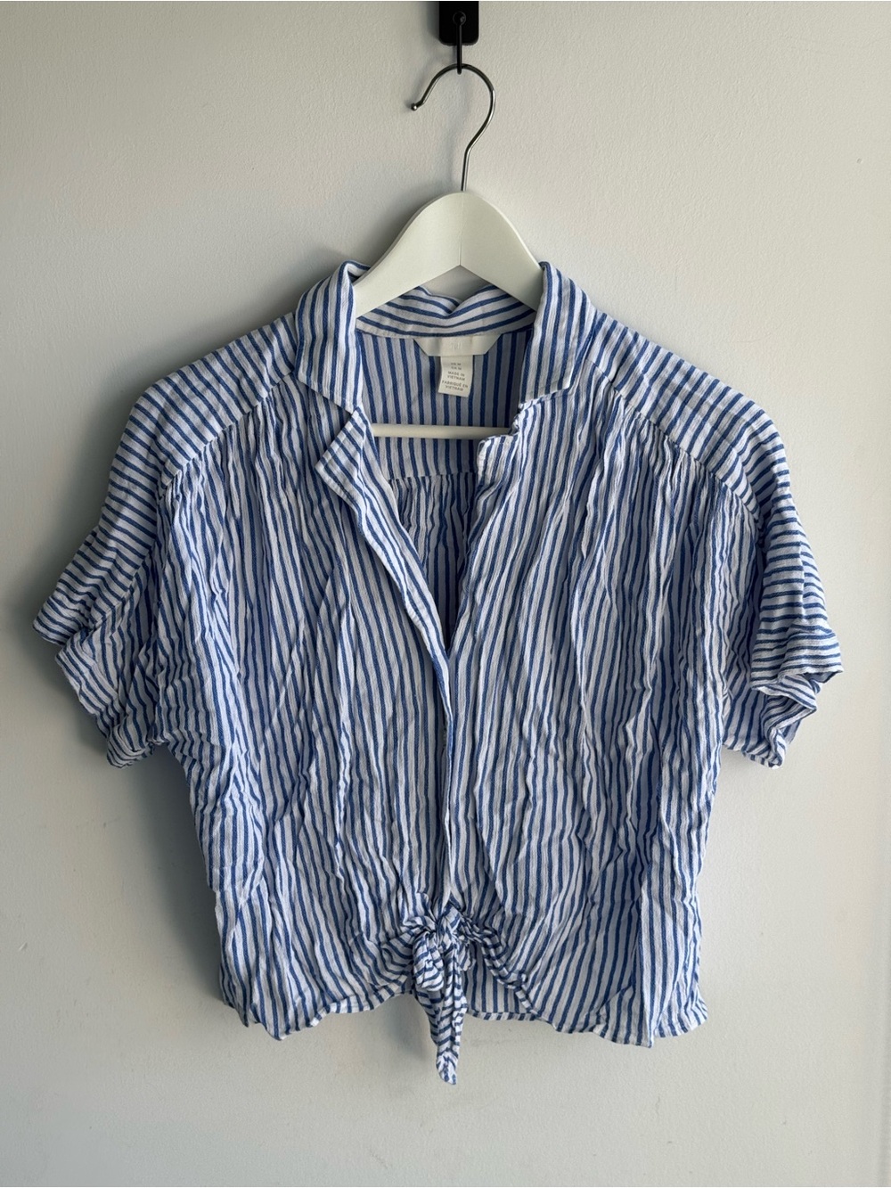 H&M Blue and White Striped Button-Up